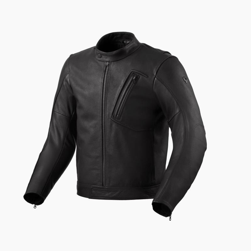 Giubbino moto Rev'it in pelle di Bufalo Huxley Nero