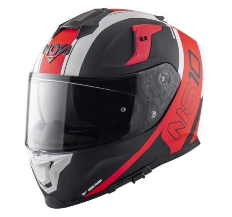 Casco Integrale Nos NS-10 FURY Rosso Nero Opaco