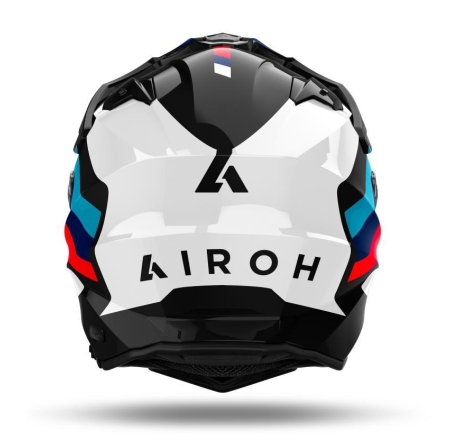 Casco Enduro Airoh Commander 2 Doom Bianco Rosso Blu
