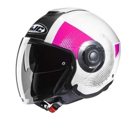Casco Jet Hjc I40N PYLE Bianco Nero Rosa