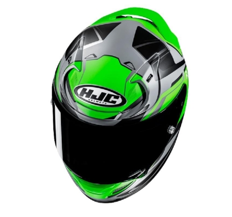 Casco Integrale Hjc RPHA 12 BRELS Verde Grigio Nero Opaco