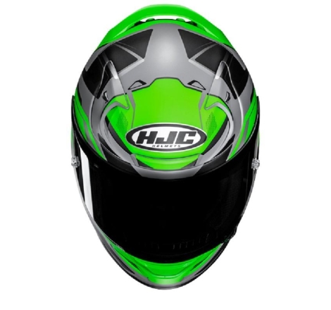 Casco Integrale Hjc RPHA 12 BRELS Verde Grigio Nero Opaco