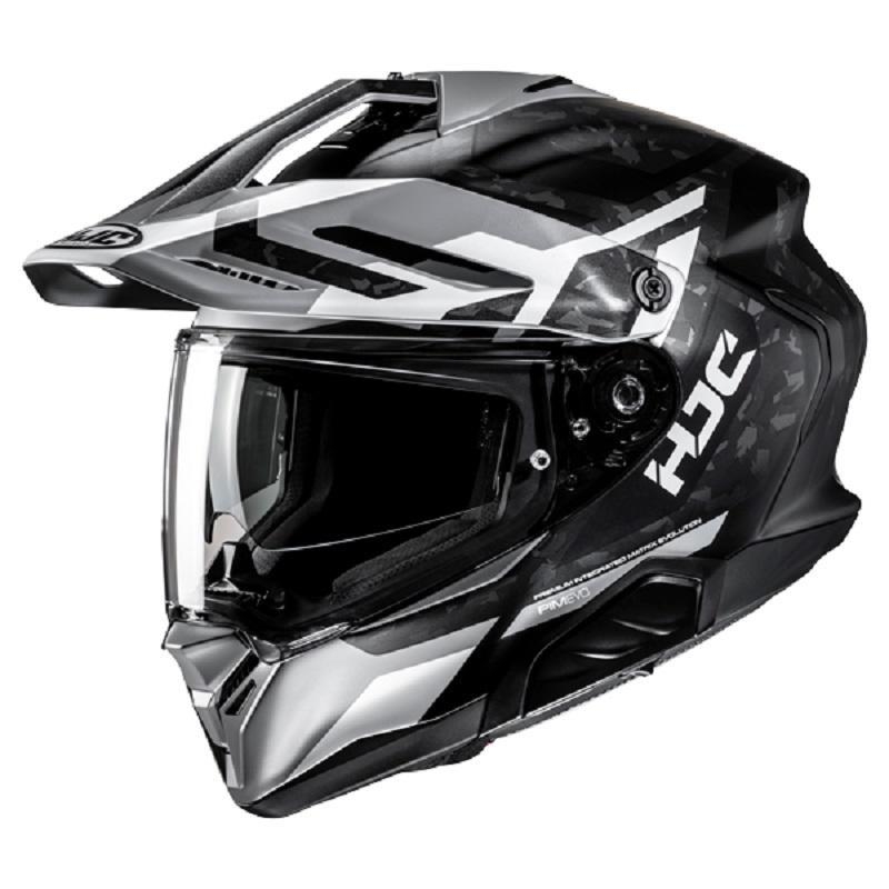 Casco Enduro Stradale Hjc RPHA 60 DAKAR Grigio Bianco Nero Opaco