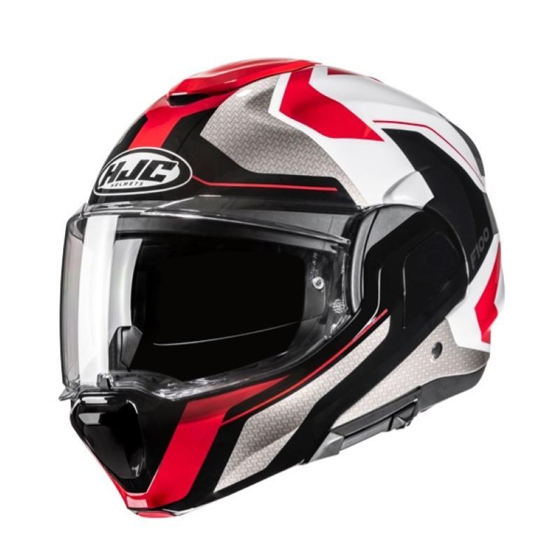 Casco Modulare Hjc F100 BIOS Nero Bianco Rosso