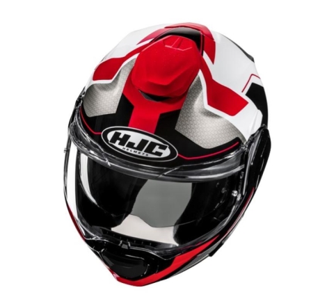 Casco Modulare Hjc F100 BIOS Nero Bianco Rosso
