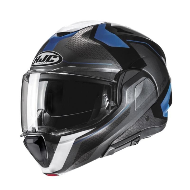 Casco Modulare Hjc F100 Nero Blu Bianco