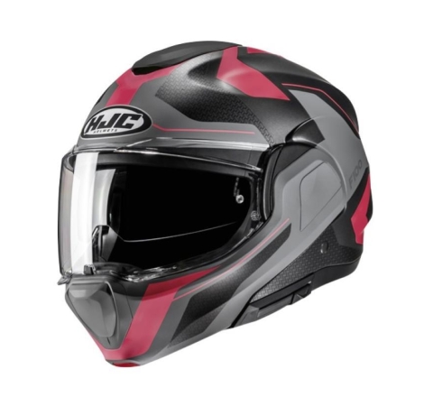 Casco Modulare Hjc F100 BIOS Nero Grigio Rosa Opaco