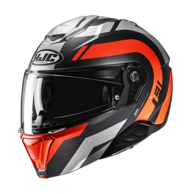 Casco Modulare Hjc I91 ARVEN Nero Grigio Arancio Opaco