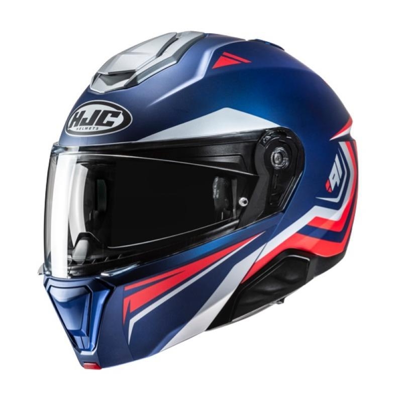 Casco Modulare Hjc I91 TRICUS Blu Rosso Opaco