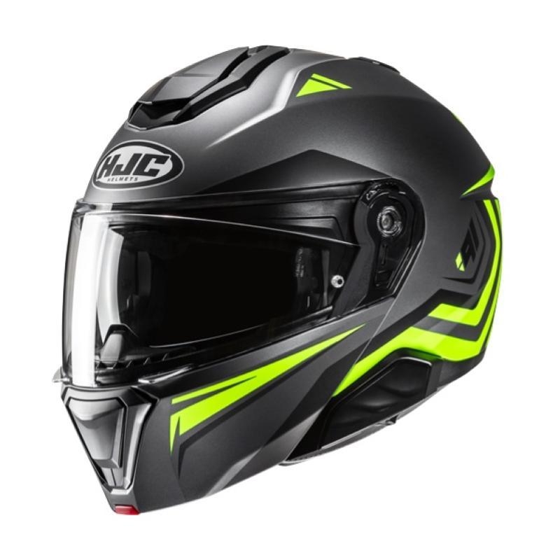 Casco Modulare Hjc I91 TRICUS Nero Giallo Opaco