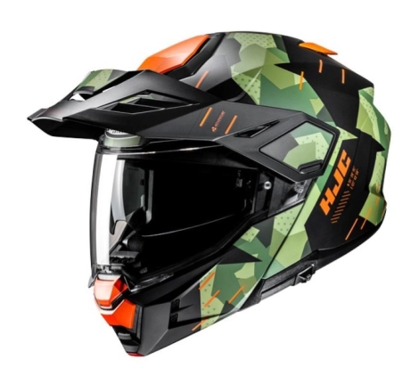 Casco Modulare Hjc I80 ROKI Nero Verde Arancio Opaco