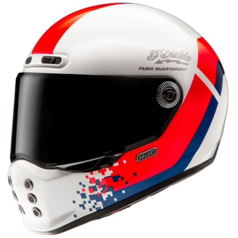 Casco Integrale Hjc V10 FQ20 RETRO Bianco Rosso Blu
