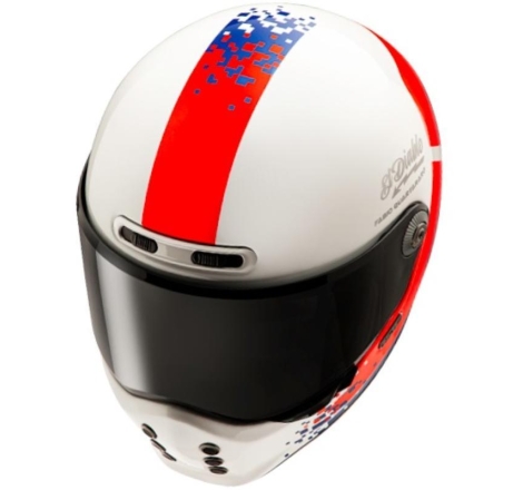 Casco Integrale Hjc V10 FQ20 RETRO Bianco Rosso Blu