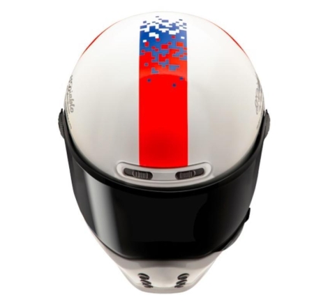 Casco Integrale Hjc V10 FQ20 RETRO Bianco Rosso Blu