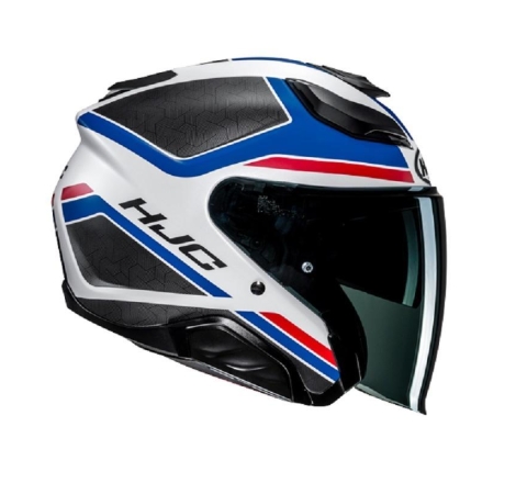 Casco Jet Hjc F31 CERON Bianco Blu Rosso Opaco