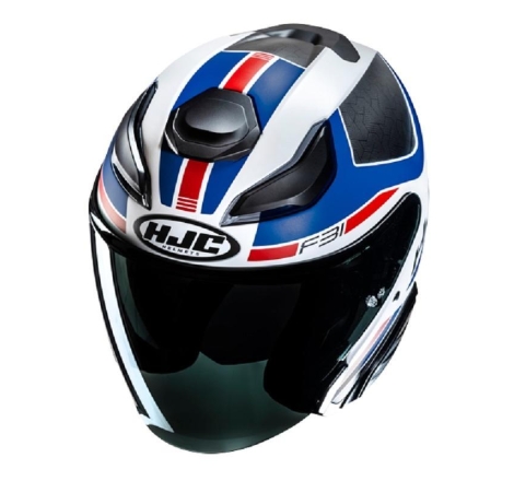 Casco Jet Hjc F31 CERON Bianco Blu Rosso Opaco