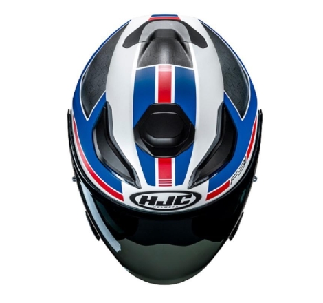 Casco Jet Hjc F31 CERON Bianco Blu Rosso Opaco