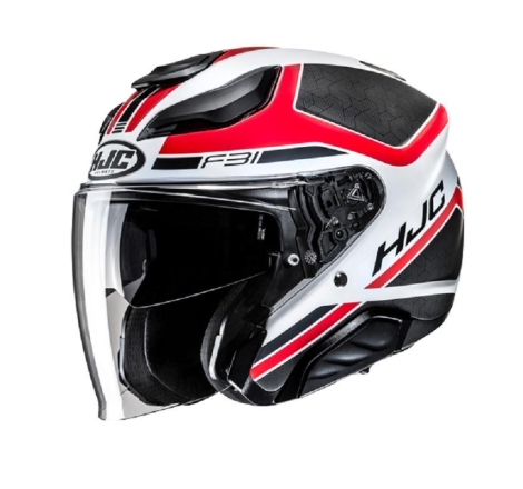 Casco Jet Hjc F31 CERON Bianco Rosso Opaco