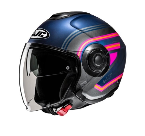 Casco Jet Hjc I40N LINIA Blu Rosa Opaco