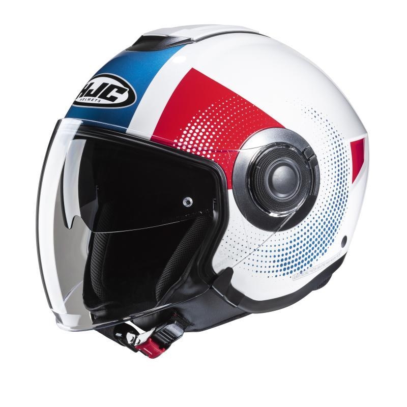 Casco Jet Hjc I40N PYLE Bianco Rosso Blu