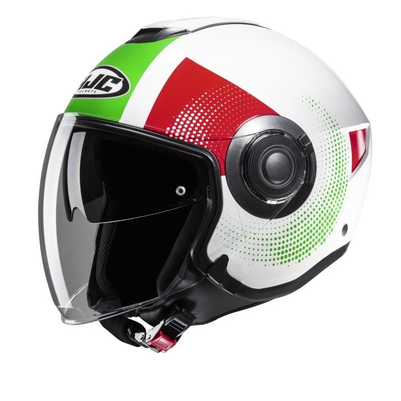 Casco Jet Hjc I40N PYLE Bianco Rosso Verde