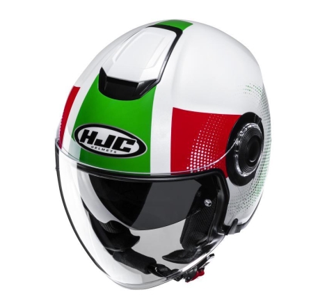 Casco Jet Hjc I40N PYLE Bianco Rosso Verde
