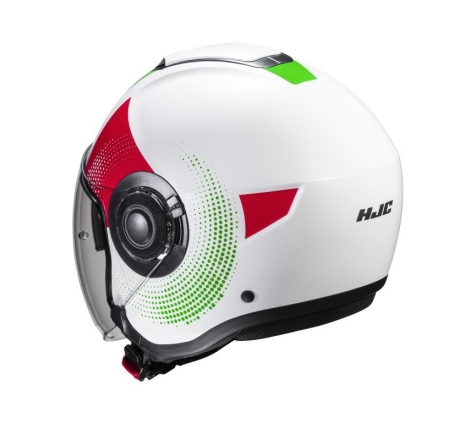 Casco Jet Hjc I40N PYLE Bianco Rosso Verde