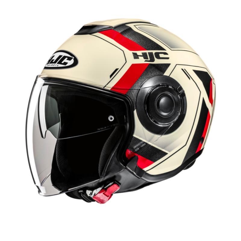 Casco Jet Hjc I40N VELU Beige Rosso