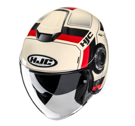 Casco Jet Hjc I40N VELU Beige Rosso
