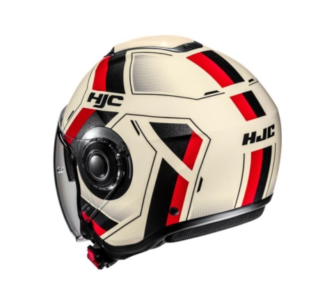 Casco Jet Hjc I40N VELU Beige Rosso