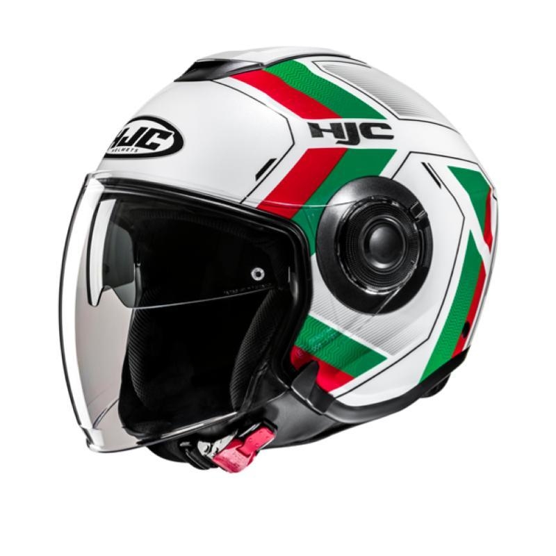 Casco Jet Hjc I40N VELU Bianco Rosso Verde