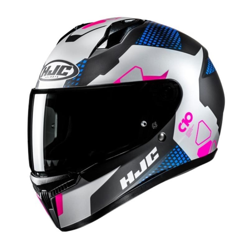 Casco Integrale Hjc C10 ASPA Bianco Blo Rosa Opaco