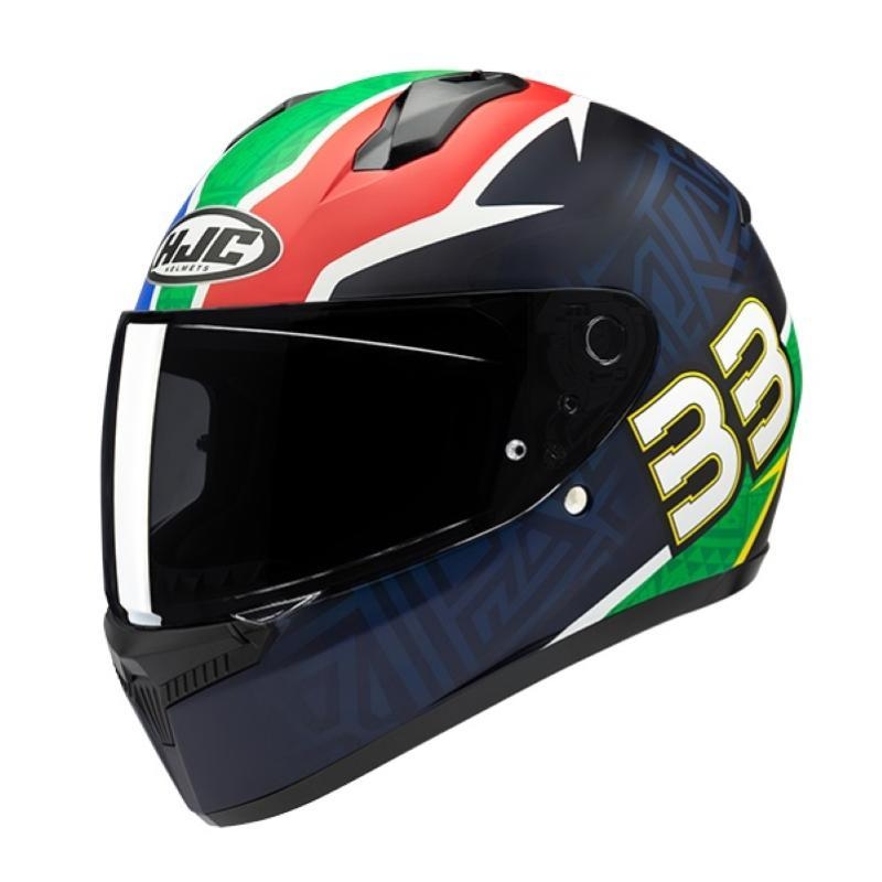 Casco Integrale Hjc C10 BB33 Blu Verde Rosso Opaco