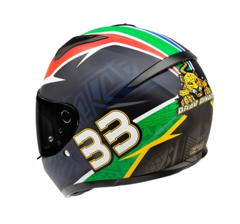 Casco Integrale Hjc C10 BB33 Blu Verde Rosso Opaco