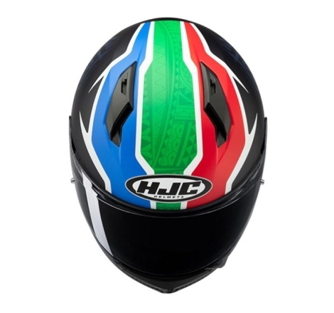 Casco Integrale Hjc C10 BB33 Blu Verde Rosso Opaco