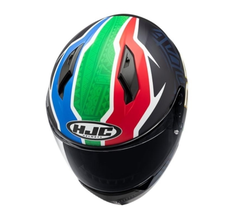 Casco Integrale Hjc C10 BB33 Blu Verde Rosso Opaco