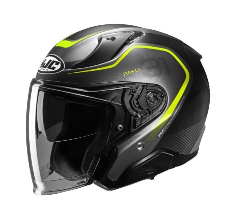 Casco Jet Hjc RPHA 31 KOUV Nero Giallo Opaco