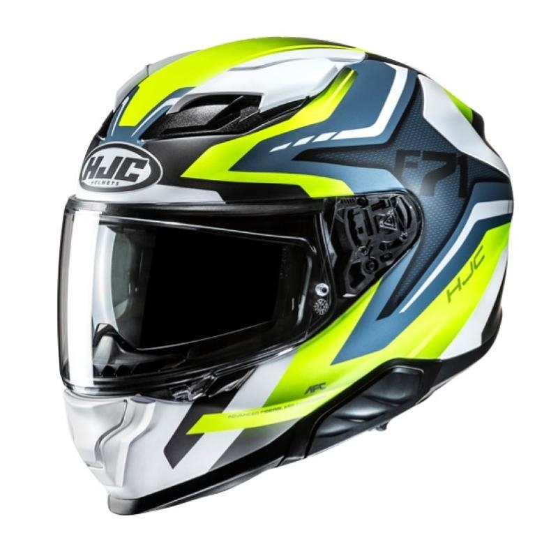 Casco Integrale Hjc F71 FES Giallo Blu Opaco