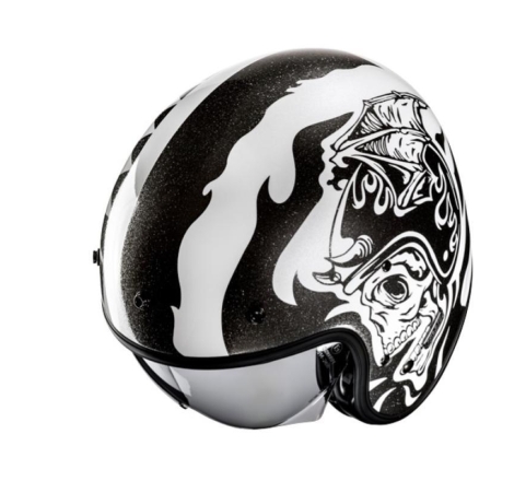 Casco Jet Hjc V31 FLAME Giallo Nero Bianco