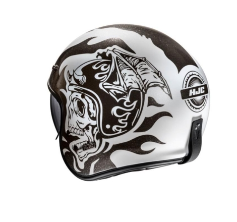 Casco Jet Hjc V31 FLAME Giallo Nero Bianco