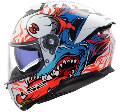 Casco Integrale LS2 FF808 STREAM II INFERNO Biaco Blu