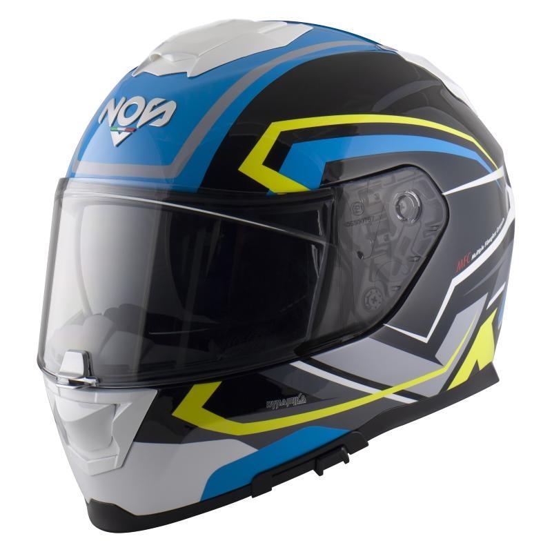 Casco Integrale Nos NS-11F SHURE Blu Giallo