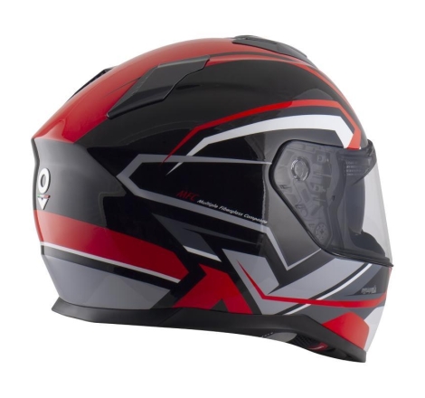 Casco Integrale Nos NS-11F SHURE Rosso Nero