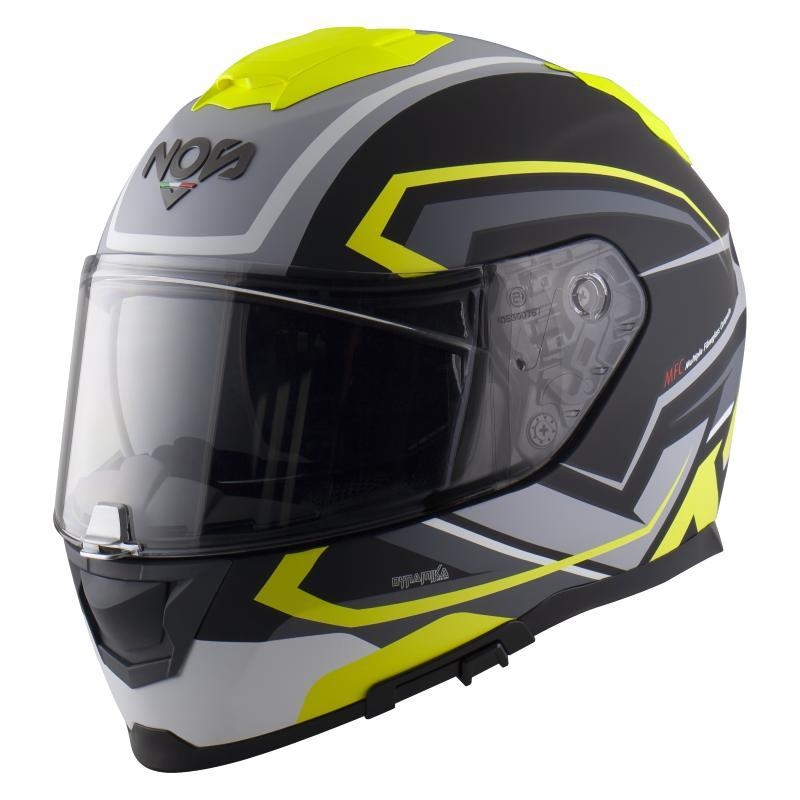 Casco Integrale Nos NS-11F SHURE Giallo Grigio Nero Opaco