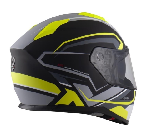 Casco Integrale Nos NS-11F SHURE Giallo Grigio Nero Opaco