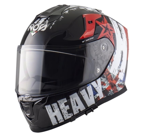 Casco Integrale Nos NS-10 FACE HEAVY Rosso Nero