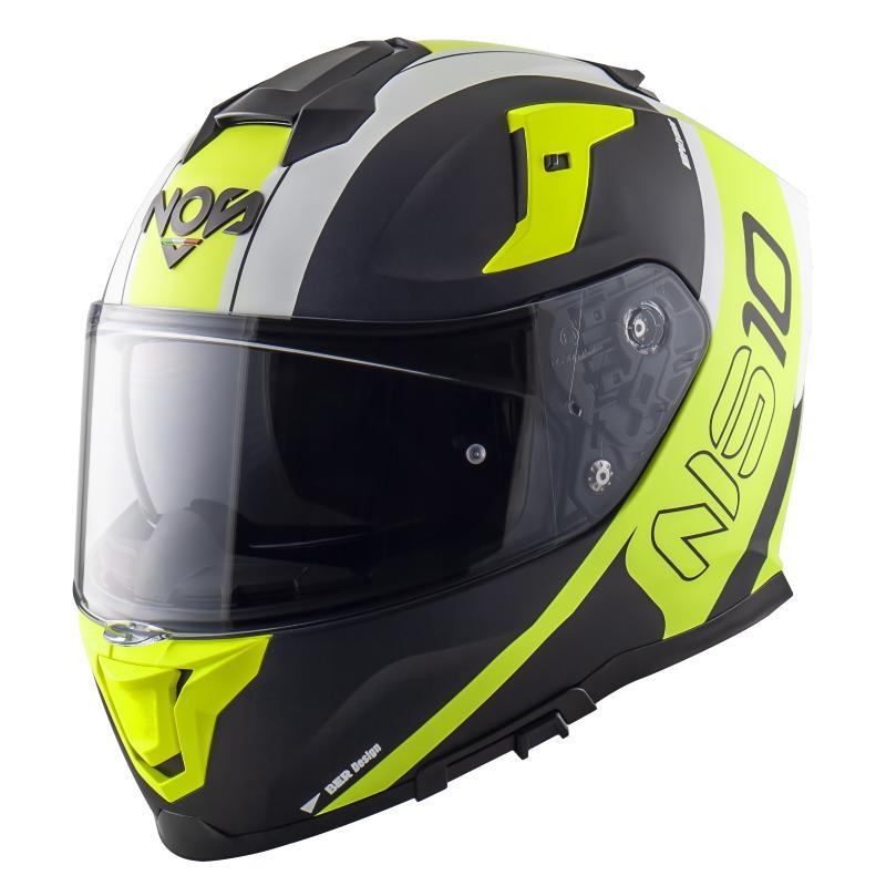 Casco Integrale Nos NS-10 FURY Giallo Nero Opaco