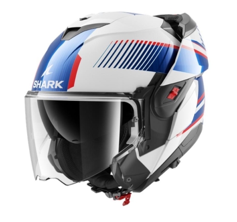 Casco Modulare Shark OXO SIKTER Bianco Cromo Blu