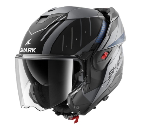 Casco Modulare Shark OXO RYDGER Opaco Antracite Blu Nero