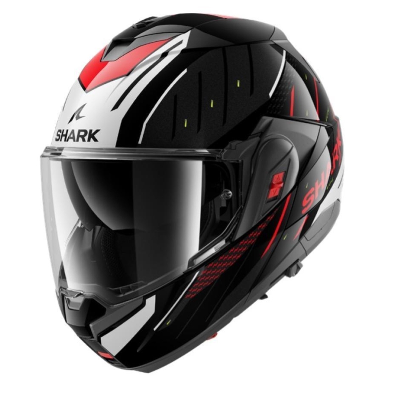 Casco Modulare Shark OXO RYDGER Nero Argento Rosso